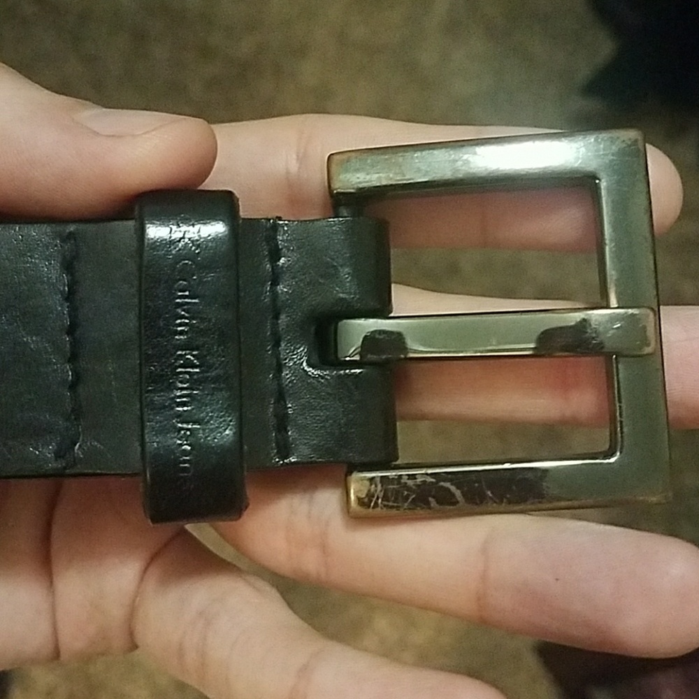 Vintage black leather belt
